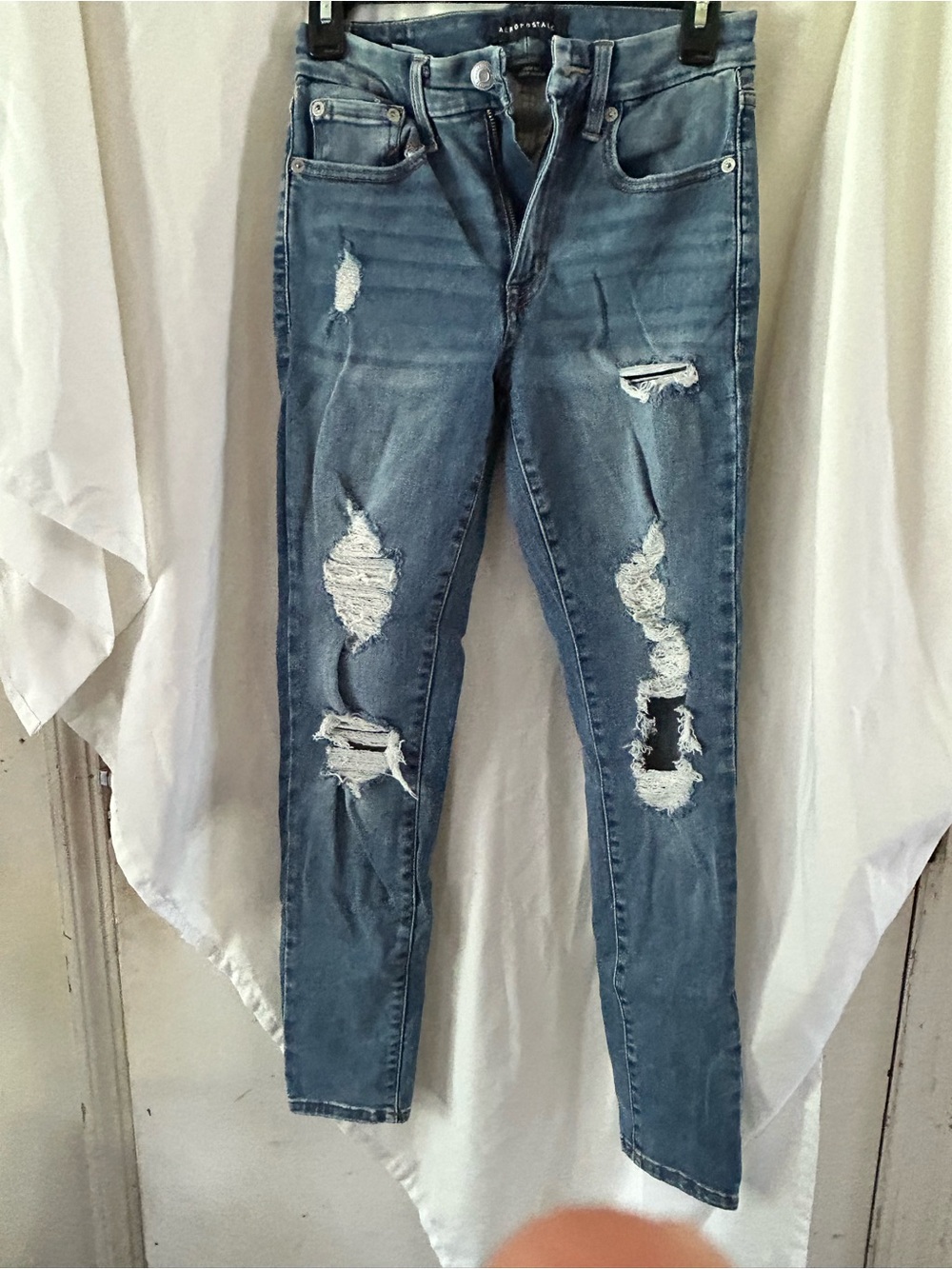Aeropostale Light Blue Distressed Skinny Jeans